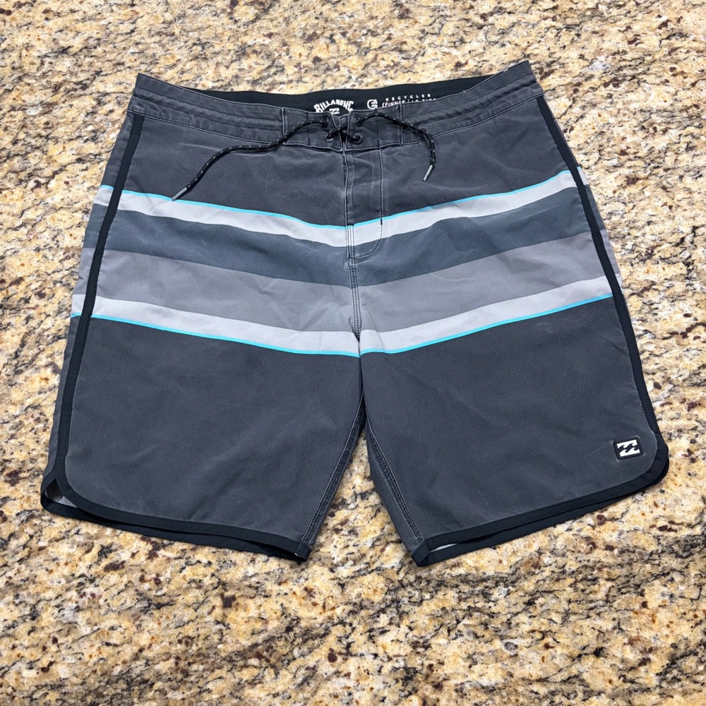 Billabong Recycler Spinner Lo Tide Grey Striped Board Shorts Mens 34